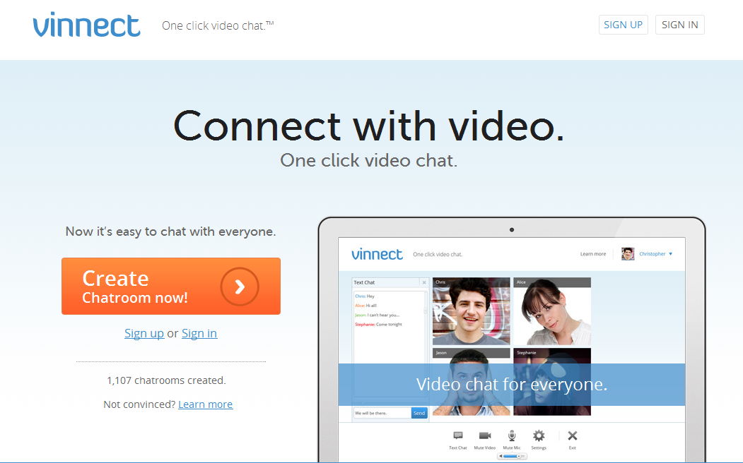 Vinnect video chat